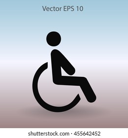 Flat disabled icon. Vector