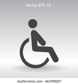 Flat disabled icon. Vector