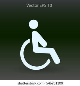 Flat disabled icon. Vector