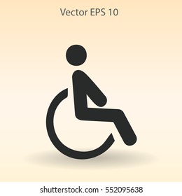 Flat disabled icon. Vector