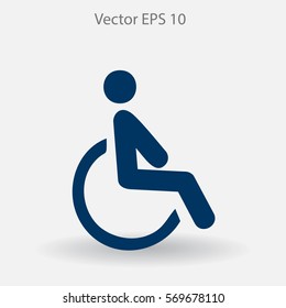 Flat disabled icon. Vector