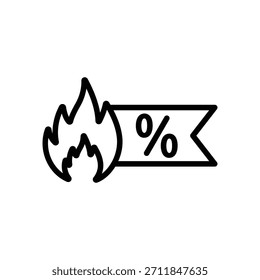 Flat discount icon, Line Vector graphics