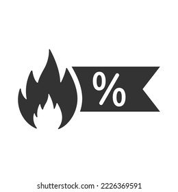 Flat discount icon, Vector graphics