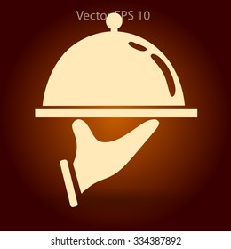 Flat dish icon. Vector.