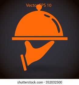 Flat dish icon. Vector.