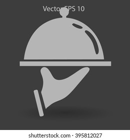 Flat dish icon. Vector.