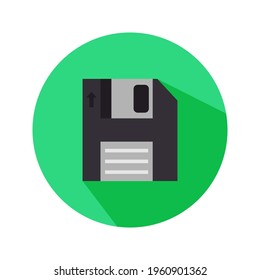 Flat Diskette Icon Art Vector Design