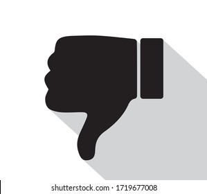 Flat Dislike Icon, Thumbs Down, Dislike Symbol, Vector Design