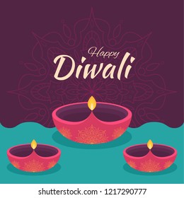 Flat Diwali Illustration