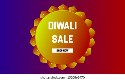 flat Diwali sale with gradient background