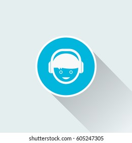 flat dj man icon