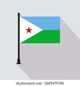 Plano Djibouti retângulo bandeira Polo em cores oficiais