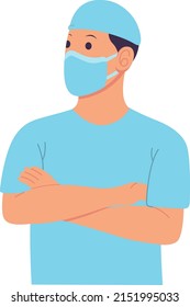 Flat doctor illustration design vector