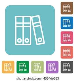 Flat document folders icons on rounded square color backgrounds.