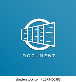 Flat document logo design, minimalist and simple.