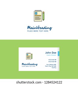 Flat Document  Logo and Visiting Card Template. Busienss Concept Logo Design