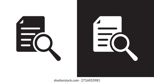 Icono de Búsqueda de documento plano con superposición de lupa