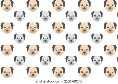Flat Dog Head Pattern Background