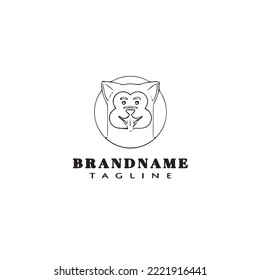 flat dog logo cartoon icon design template black modern isolated vector illustration