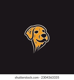 a flat dog logo in a simple line