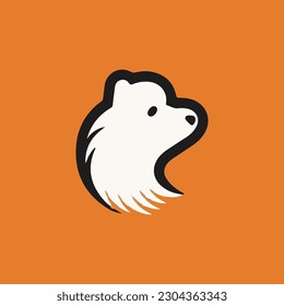 a flat dog logo in a simple line