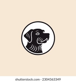 a flat dog logo in a simple line