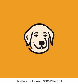 a flat dog logo in a simple line