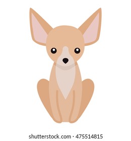 Flat dog pet sitting cute dog vector