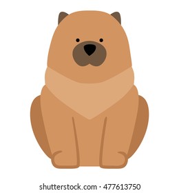 Flat dog pet sitting cute dog vector