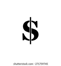 Flat dollar icon