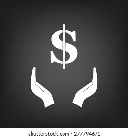 Flat dollar icon