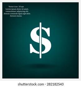 Flat dollar icon
