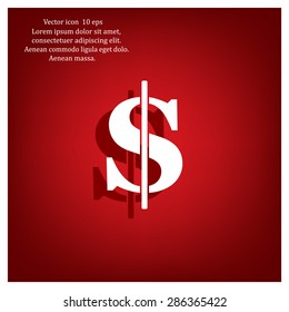 Flat dollar icon