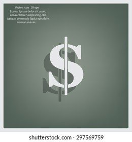 Flat dollar icon