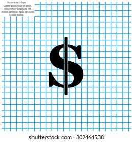 Flat dollar icon