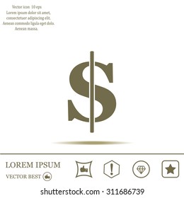 Flat dollar icon