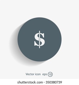 Flat dollar icon
