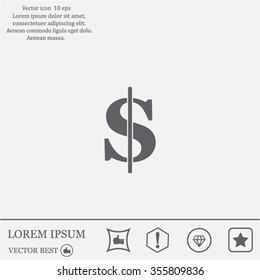 Flat dollar icon
