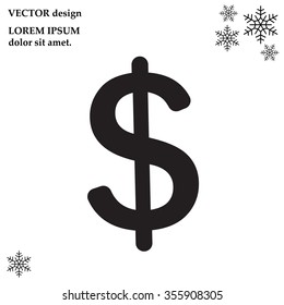 Flat dollar icon.