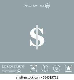 Flat dollar icon