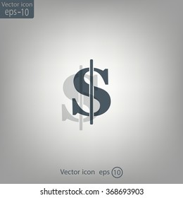 Flat dollar icon