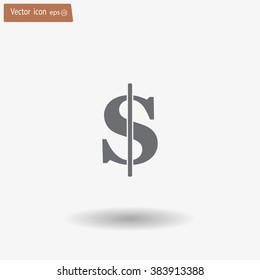 Flat dollar icon
