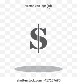 Flat dollar icon