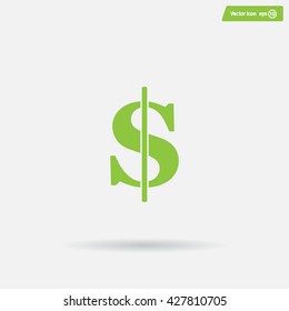 Flat dollar icon