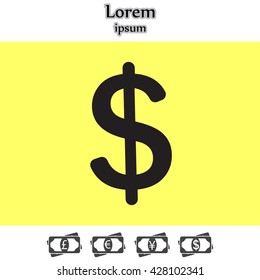 Flat dollar icon.