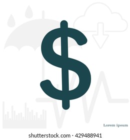 Flat dollar icon.