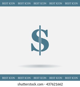 Flat dollar icon