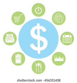 Flat dollar icon.