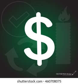 Flat dollar icon.