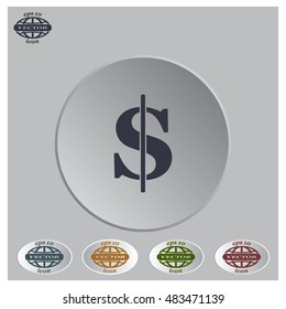 Flat dollar icon